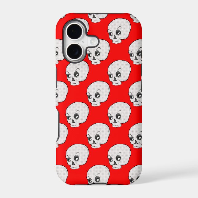 Skull Pattern On Red Background (Back)