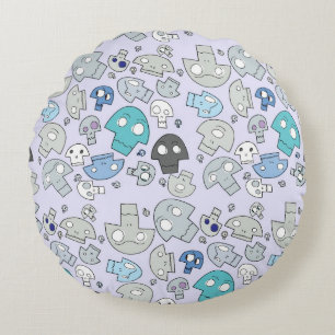 Skull Pattern Round Pillow