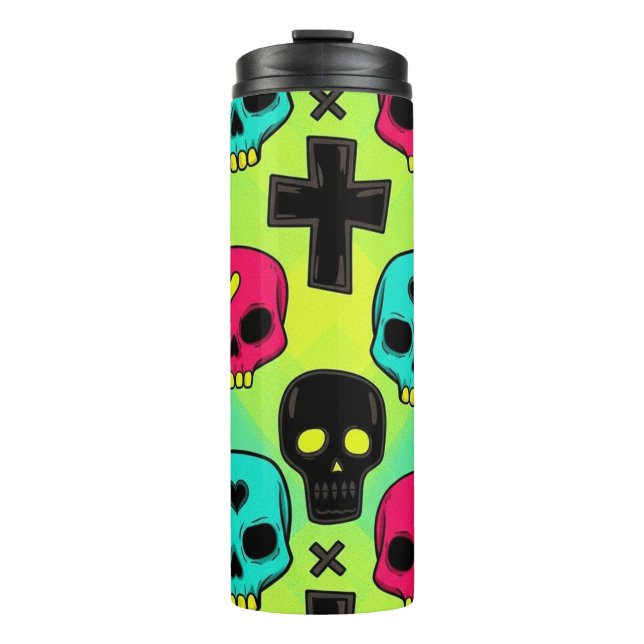 Skull Pattern Thermal Tumbler (Front)