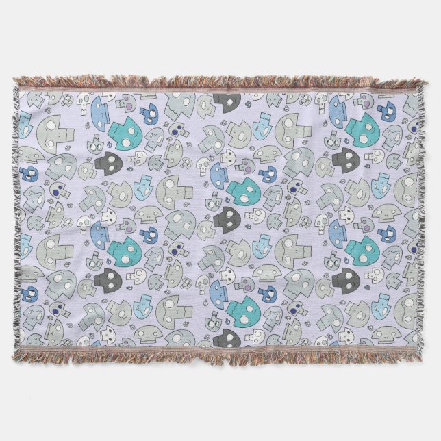 Skull Pattern Throw Blanket (Front)