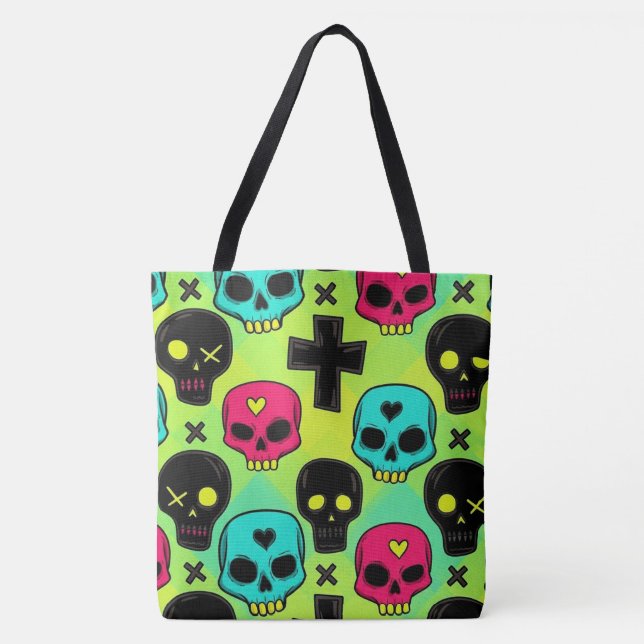 Skull Pattern Tote Bag (Front)