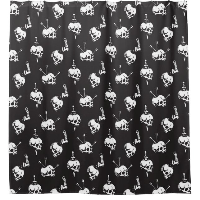 Skull Pattern with Weapons: Dark Background. (Front)