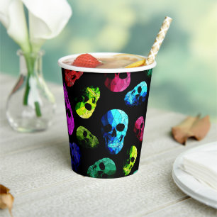Skull patterned paper cups