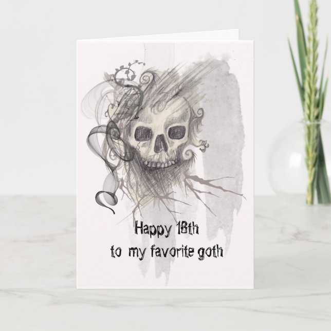 Skull pencil drawing 18th birthday card (Front)