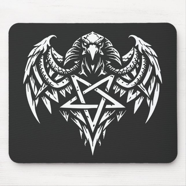Skull Pentagram Tribal by BurnsInhell Mouse Pad (Front)