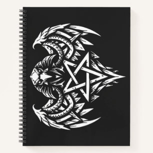 Skull Pentagram Tribal by BurnsInhell Notebook