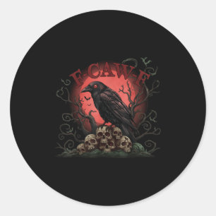 Skull Pile Raven F-caw-f Halloween Tee  Classic Round Sticker