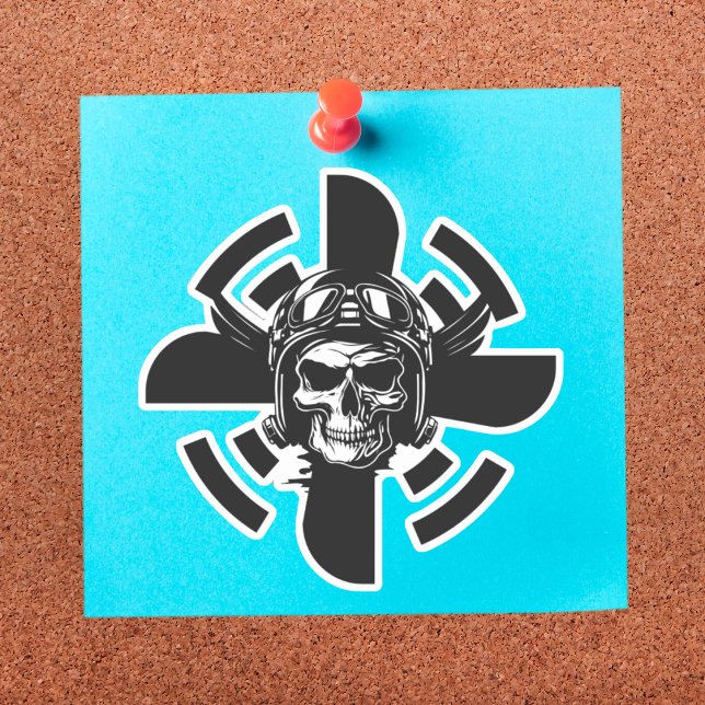 Skull Pilot & Airplane Propeller, Minimalist,Black (Creator Uploaded)