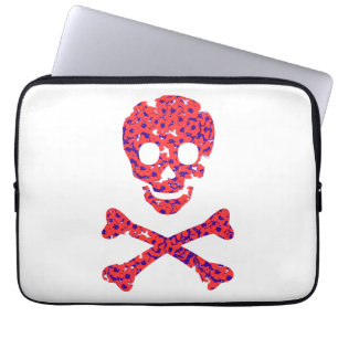 skull pink flower pattern laptop sleeve