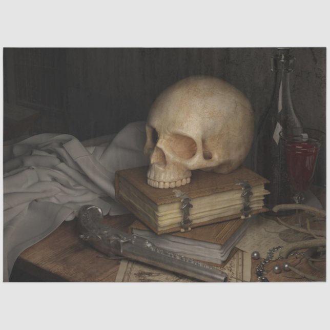 Skull Pirate Book 14 Decoupage Tissue Paper (Front)