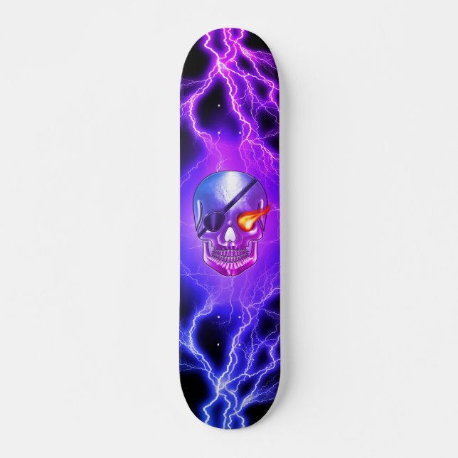 Skull Pirate Eye Patch  Skateboard (Front)