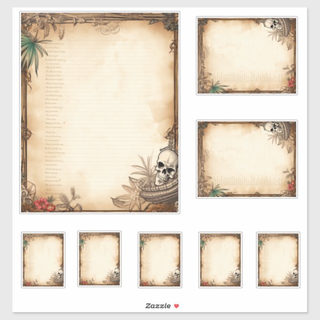 Skull Pirate Menu kit (Sheet)