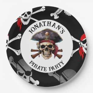 SKULL PIRATE Paper Plate