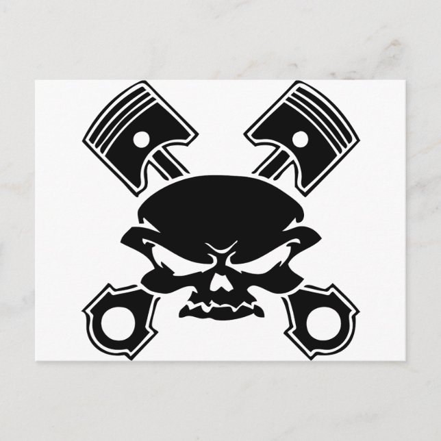 SKULL & PISTONS POSTCARD (Front)