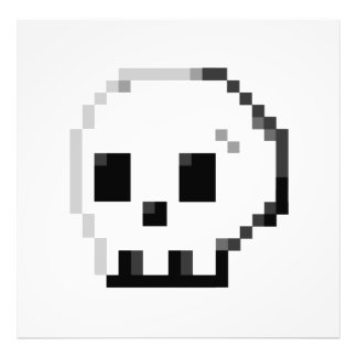 Skull pixel art 8 bit Photo Print