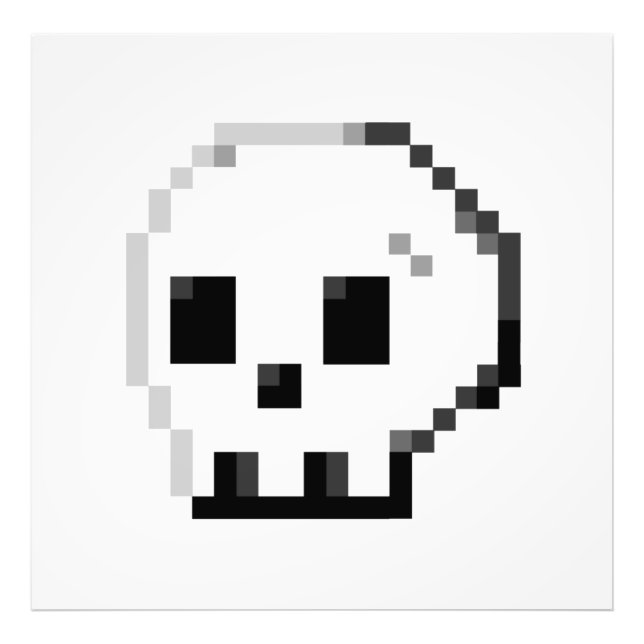 Skull pixel art 8 bit Photo Print (Front)