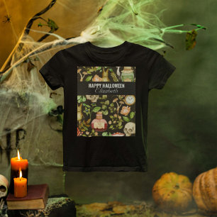 Skull Plant Mushroom Flower Abstract Halloween T-Shirt