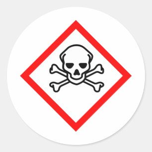 Skull Poison Classic Round Sticker