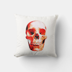 Skull Pop Art Illustration Throw Pillow