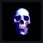 Skull Pop Art Print Poster - Skulls Posters Prints<br><div class="desc">Fantasy Art Skull Skeleton - Blue & Purple Tones Heavy Metal Punk Rock College Pop Art Image</div>