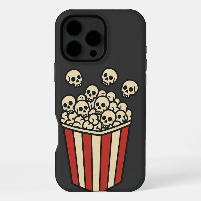 Skull Popcorn Box Sticker  iPhone Case (Back)