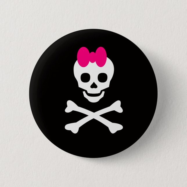 Skull Princess 2 Inch Round Button (Front)