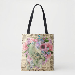 Skull Print Tote Bag Unique Pattern Beautiful Styl