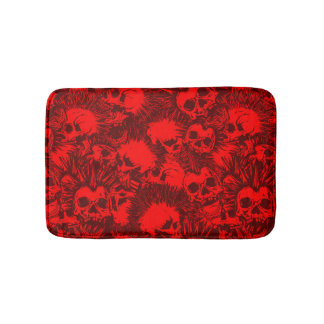 skull punk bath mat