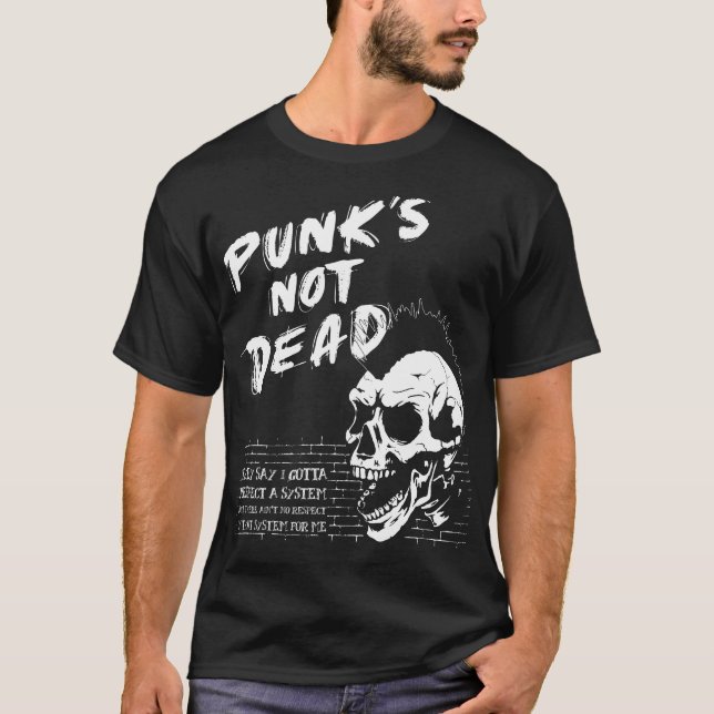 Skull Punk Rock - Punk is not Dead - Old Punks Nev T-Shirt (Front)