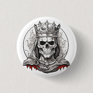 SKULL QUEEN 1 INCH ROUND BUTTON