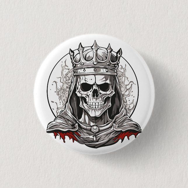 SKULL QUEEN 1 INCH ROUND BUTTON (Front)