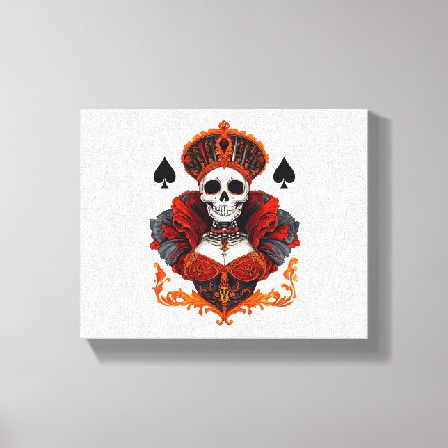 Skull Queen of Spades Canvas Print (Front)