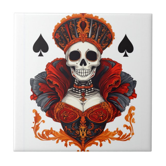Skull Queen of Spades Tile (Front)