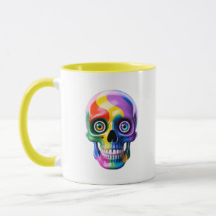 Skull Rainbow Psychedelic Modern Art Mug