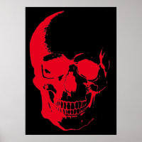 Skull Red Black Heavy Metal Rock Fantasy Art