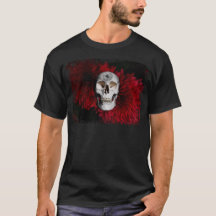 Skull & Red Dahlia with Original Dahlia Drawing
