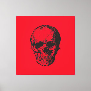 Skull Red Pop Art Canvas Print