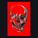 Skull Red Pop Art Poster<br><div class="desc">Fantasy Art Skull Skeleton Poster Print - Black & White Heavy Metal Punk Rock College Pop Art</div>