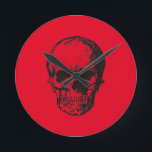 Skull Red Pop Art Round Clock<br><div class="desc">This product was very good and I love how easy it is for customize design. The design was very simple so I'm very pleased when I create.</div>