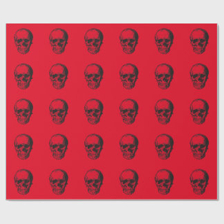 Skull Red Pop Art Wrapping Paper