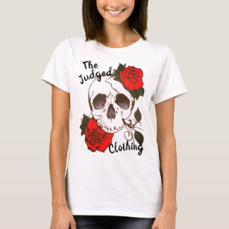 skull red rosed thejudged womens tee shirt