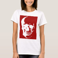 Skull - Red & White Metal Fantasy Art