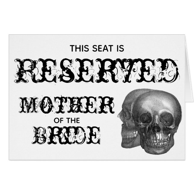 Skull Reserved Seat  Wedding Sign (Front Horizontal)