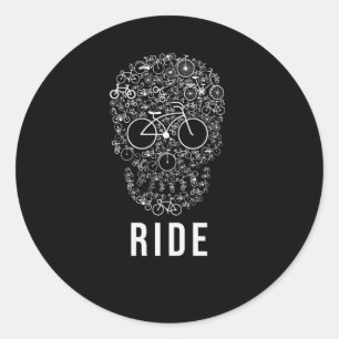 Skull Ride Classic Round Sticker