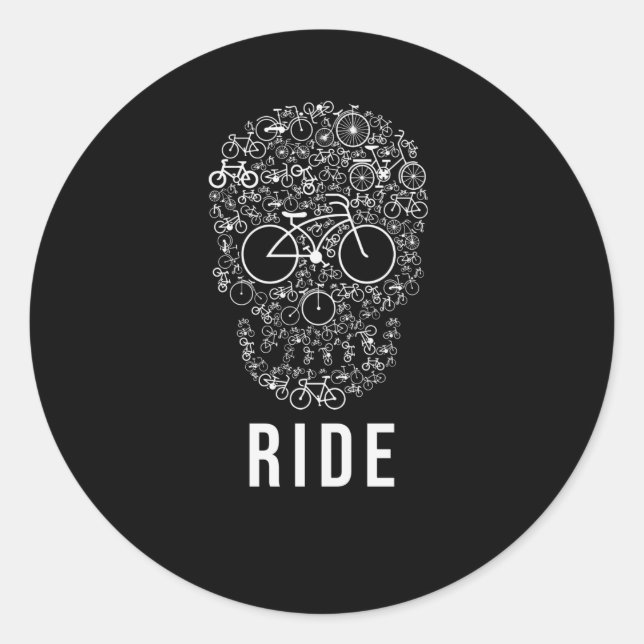 Skull Ride Classic Round Sticker (Front)