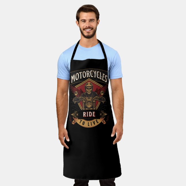 Skull Ride Motorcycles, Ride To Live Apron (Worn)
