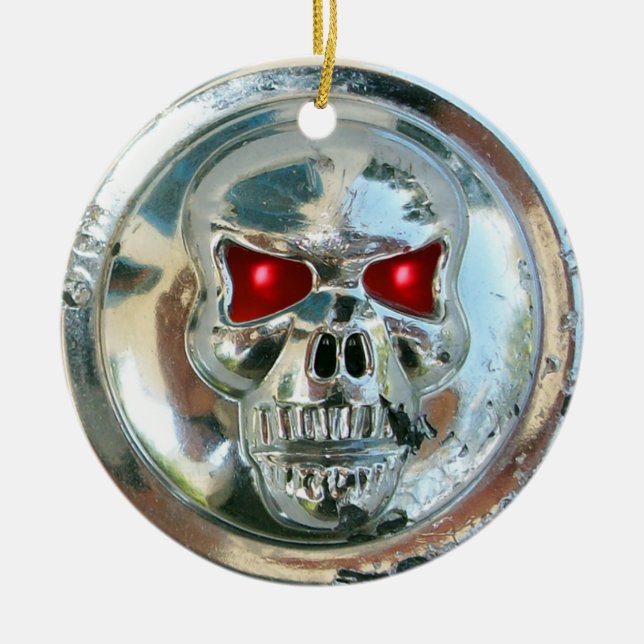 SKULL RIDERS CERAMIC ORNAMENT (Front)