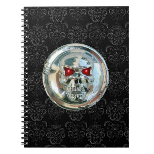 SKULL RIDERS DAMASK NOTEBOOK