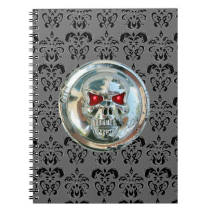 SKULL RIDERS DAMASK NOTEBOOK
