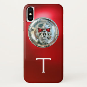 SKULL RIDERS METAL GREY RED MONOGRAM Case-Mate iPhone CASE